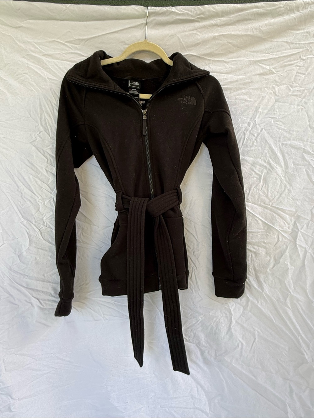 The North Face Women's Black Belted Zip-Up Fleece Hoodie